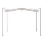 SUNJOY 10x10 Darkeford Metal Pergola with Sling Fabric Canopy - White