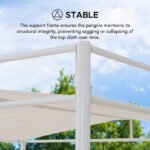 SUNJOY 10x10 Darkeford Metal Pergola with Sling Fabric Canopy - White