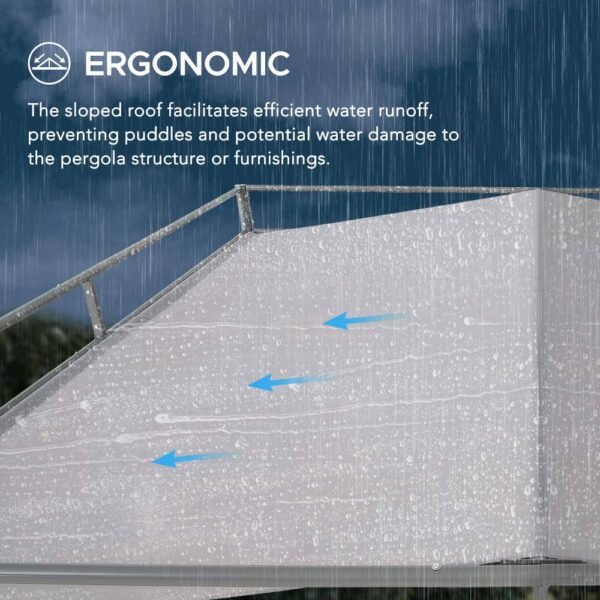 SUNJOY 10x10 Darkeford Metal Pergola with Sling Fabric Canopy - Gray