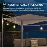 SUNJOY 10x10 Darkeford Metal Pergola with Sling Fabric Canopy - Gray