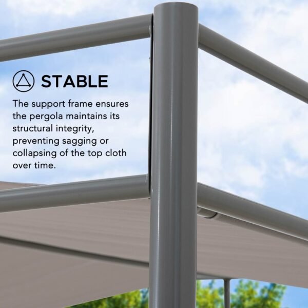 SUNJOY 10x10 Darkeford Metal Pergola with Sling Fabric Canopy - Gray