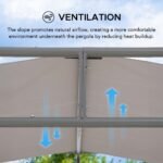 SUNJOY 10x10 Darkeford Metal Pergola with Sling Fabric Canopy - Gray