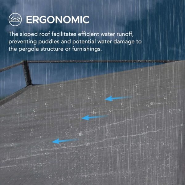 SUNJOY 10x10 Darkeford Metal Pergola with Sling Fabric Canopy - Black