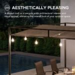 SUNJOY 10x10 Darkeford Metal Pergola with Sling Fabric Canopy - Black