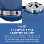 SUNJOY 20 Inch Charcoal Grill, Kamado Grill with Pizza Stone, Ultimate Egg BBQ Grill and Smoker with Wheels - Blue