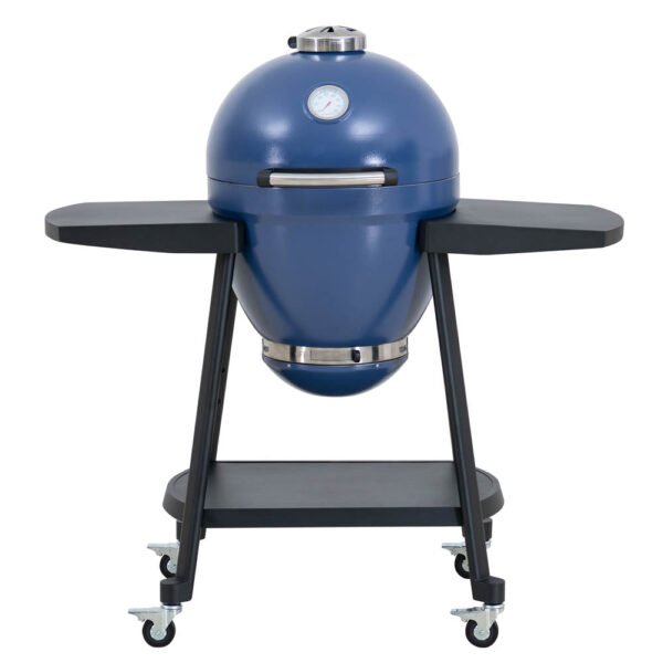 SUNJOY 20 Inch Charcoal Grill, Kamado Grill with Pizza Stone, Ultimate Egg BBQ Grill and Smoker with Wheels - Blue
