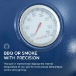 SUNJOY 20 Inch Charcoal Grill, Kamado Grill with Pizza Stone, Ultimate Egg BBQ Grill and Smoker with Wheels - Blue