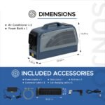 SUNJOY IceCove Portable Air Conditioner with Power Bank and Solar Panel for Outdoor Tents and Indoors - Blue