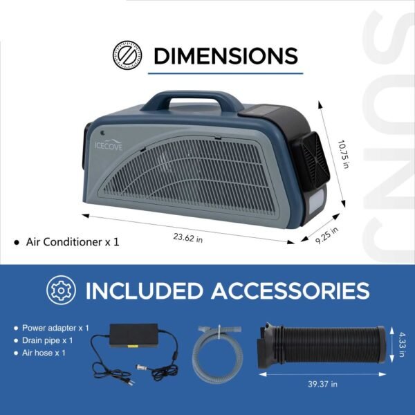 SUNJOY IceCove Portable Air Conditioner with 1 Power Bank for Outdoor Tents and Indoors - Blue