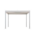 SUNJOY 10x10 White Steel Flat Top Gazebo with Ceiling Hook