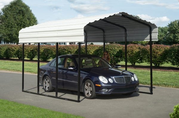 Arrow 10 x 15 x 9 ft Eggshell Carport