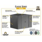Arrow Classic Steel Storage Shed, 6 ft. x 7 ft., Blue Grey