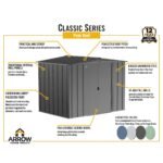 Arrow Classic Steel Storage Shed, 8 ft. x 8 ft., Blue Grey