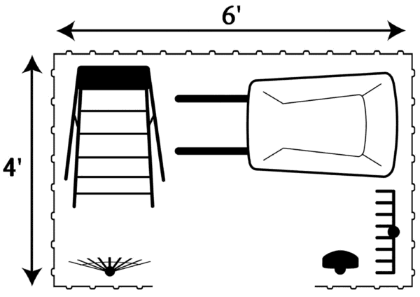 Arrow Elite 6 x 4 x 6 ft Blue Grey Steel Storage Shed