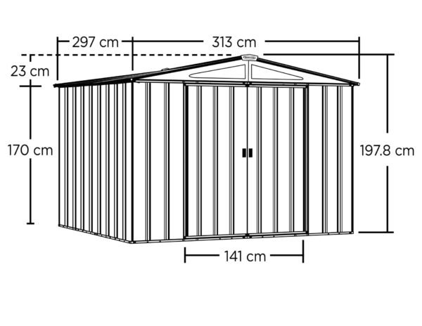 Arrow 10 x 10 x 6 ft Anthracite Shed