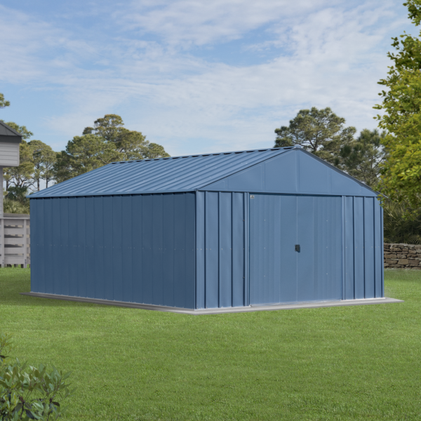 Arrow Classic 12 x 14 x 8 ft Blue Grey Steel Storage Shed