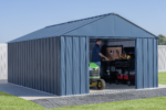 Arrow Classic 12 x 17 x 8 ft Blue Grey Steel Storage Shed