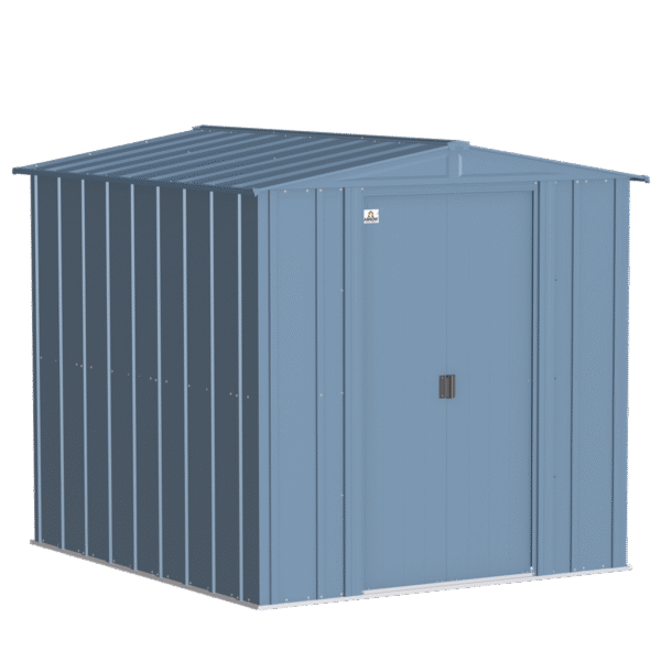 Arrow Classic Steel Storage Shed, 6 ft. x 7 ft., Blue Grey