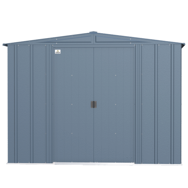 Arrow Classic Steel Storage Shed, 8 ft. x 8 ft., Blue Grey
