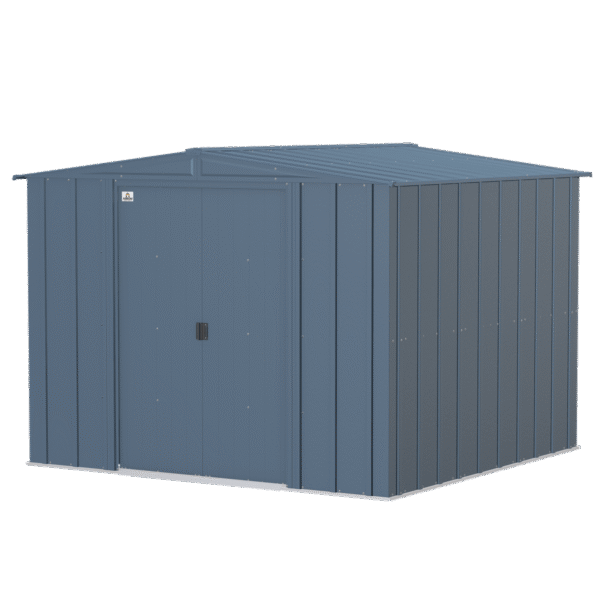 Arrow Classic Steel Storage Shed, 8 ft. x 8 ft., Blue Grey
