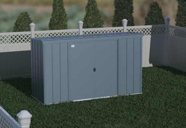 Arrow Classic Steel Storage Shed, 10 ft. x 4 ft., Blue Grey