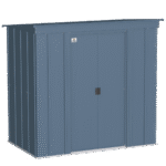 Arrow Classic Steel Storage Shed, 6 ft. x 4 ft., Blue Grey