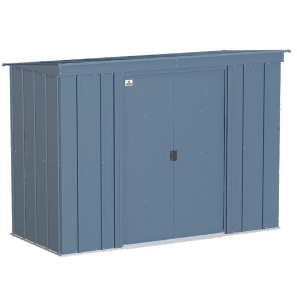 Arrow Classic Steel Storage Shed, 8 ft. x 4 ft., Blue Grey