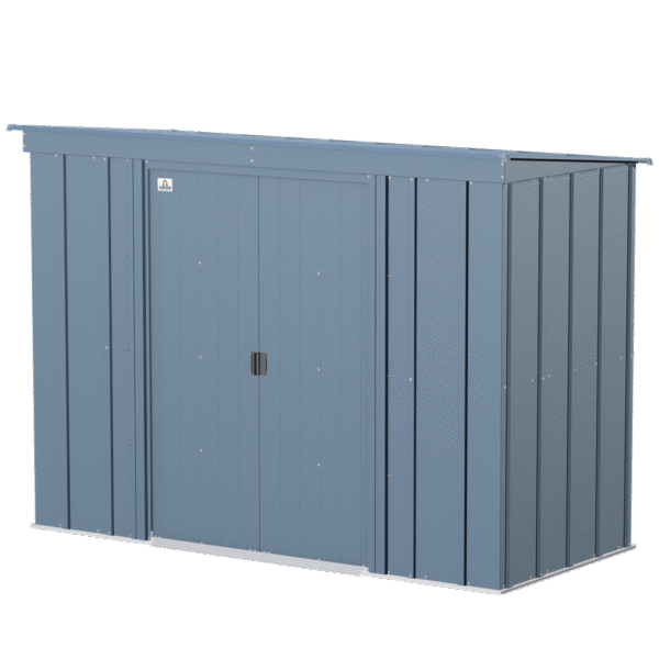 Arrow Classic Steel Storage Shed, 8 ft. x 4 ft., Blue Grey