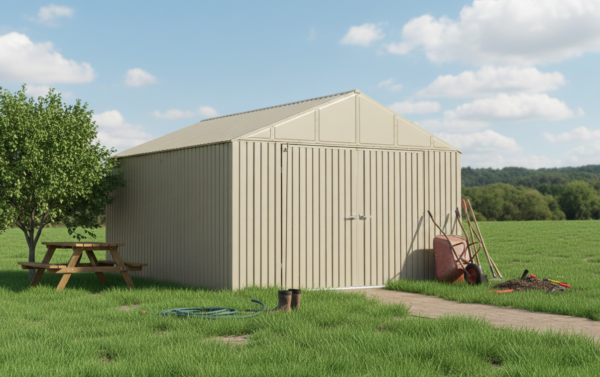 Arrow Elite 6 x 4 x 6 ft Blue Grey Steel Storage Shed