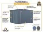Arrow 8 x 7 x 6 ft Blue Grey Shed