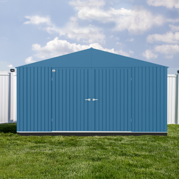 Arrow Elite Steel Storage Shed, Blue Grey