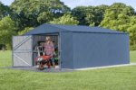 Arrow Elite 14 x 16 x 8 ft Blue Grey Steel Storage Shed