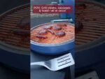 SUNJOY 20 Inch Charcoal Grill, Kamado Grill with Pizza Stone, Ultimate Egg BBQ Grill and Smoker with Wheels - Blue