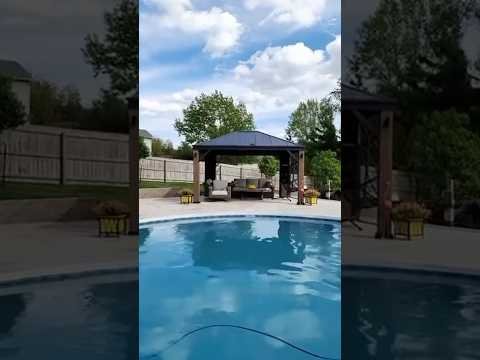 SUNJOY 12x14 Gazebo with Wood Shelves, Solar Speaker, and LED Lights