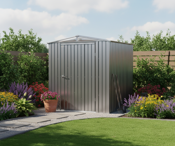 Arrow Elite 14 x 16 x 8 ft Blue Grey Steel Storage Shed