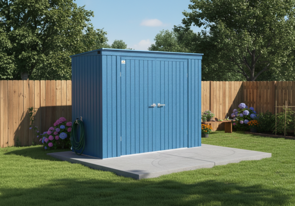Arrow Elite Steel Storage Shed, Blue Grey
