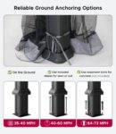 SUNJOY 10x12 Aluminum Frame Hardtop Gazebo with Solar Panel and Netting