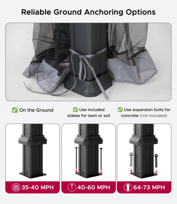 SUNJOY 10x12 Aluminum Frame Hardtop Gazebo with Solar Panel and Netting