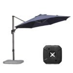 PURPLE LEAF Outdoor Patio Umbrella with Base, Garden Pool Umbrella, Navy Blue