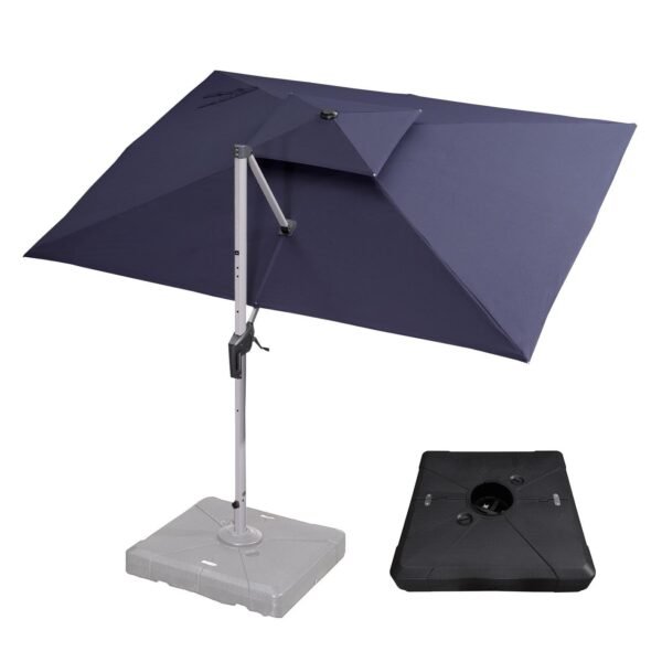 PURPLE LEAF Outdoor Patio Umbrella with Base, Garden Pool Umbrella, Navy Blue