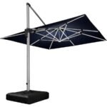 PURPLE LEAF Outdoor Patio Umbrella with Base, Garden Pool Umbrella, Navy Blue