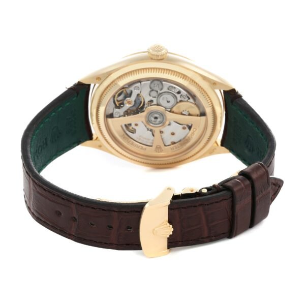 Rolex 1908 18k Yellow Gold Intense White Dial Mens Watch 52508 Box Card