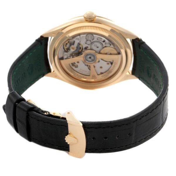 Rolex 1908 Yellow Gold Black Dial Mens Watch 52508