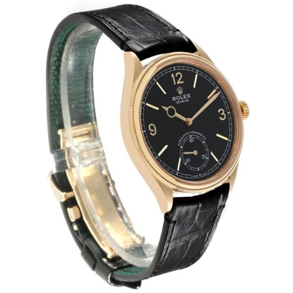 Rolex 1908 Yellow Gold Black Dial Mens Watch 52508