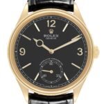 Rolex 1908 Yellow Gold Black Dial Mens Watch 52508