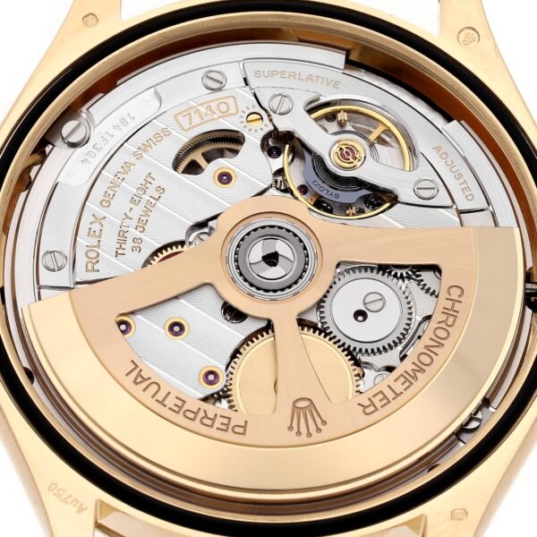 Rolex 1908 Yellow Gold Black Dial Mens Watch 52508