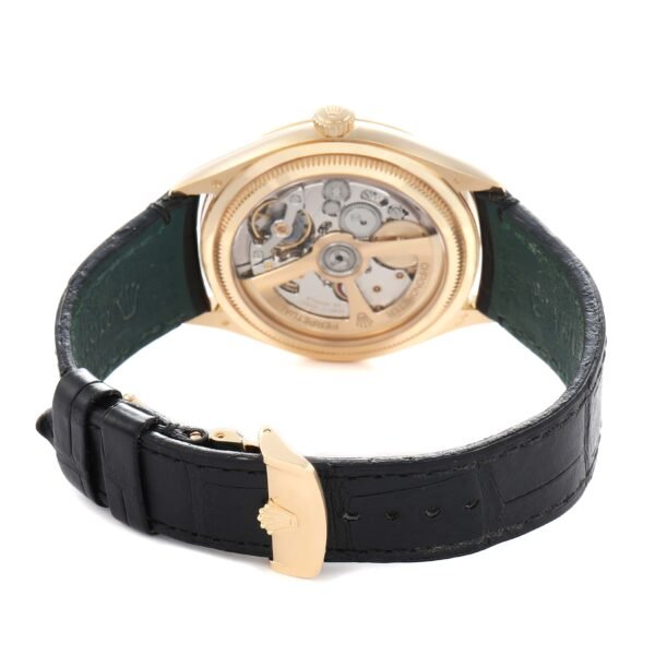 Rolex 1908 Yellow Gold Black Dial Mens Watch 52508 Box Card