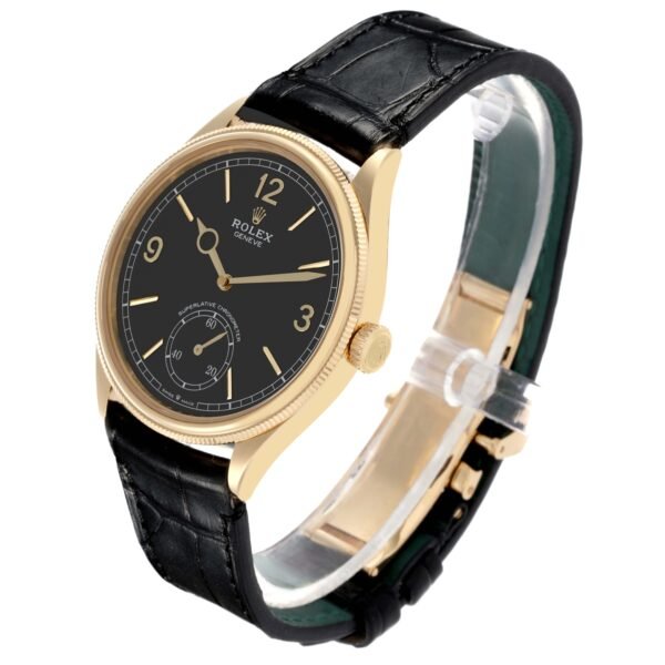 Rolex 1908 Yellow Gold Black Dial Mens Watch 52508 Card