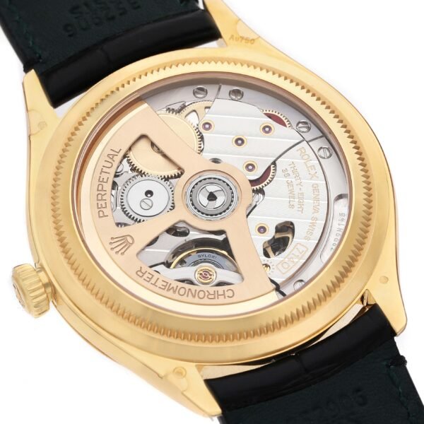 Rolex 1908 Yellow Gold Black Dial Mens Watch 52508 Unworn