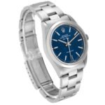 Rolex Air King 34 Blue Dial Smooth Bezel Steel Mens Watch 14000